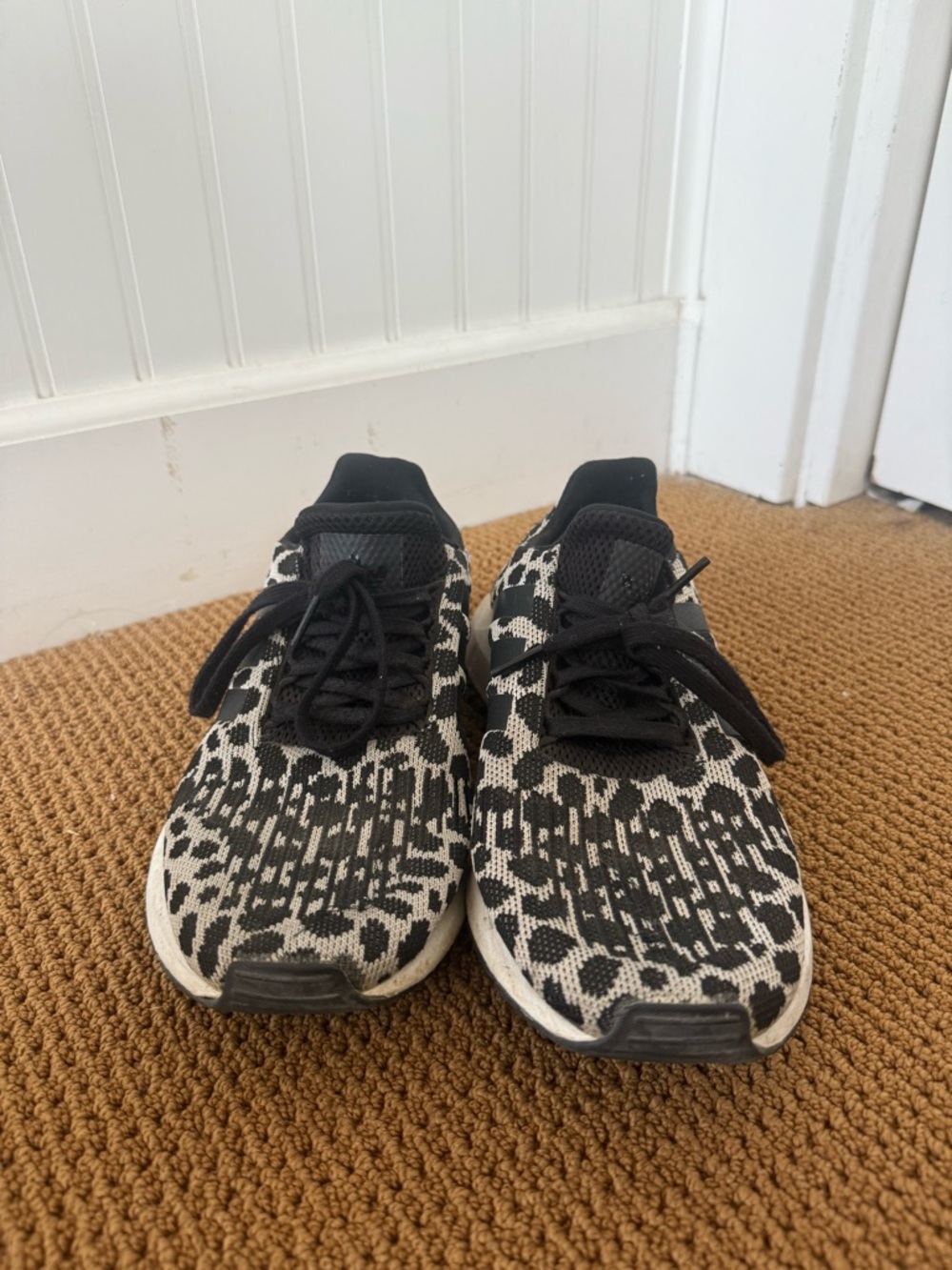 Black and White Knit Sneakers